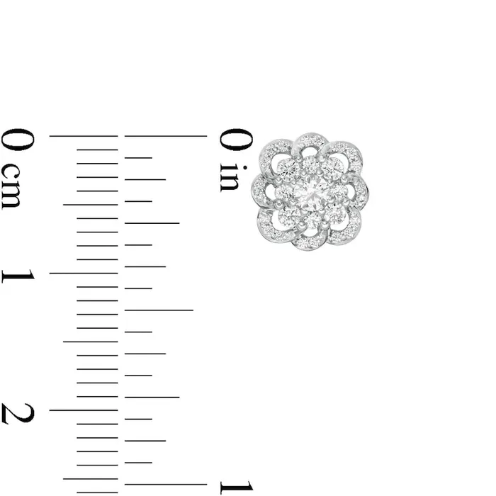 Goldia Earrings 05 CT TW Composite Diamond Scallop Flower Stud Earrings in 10K White Gold Goldia Earrings 05 CT TW Composite Diamond Scallop Flower Stud Earrings in 10K White Gold