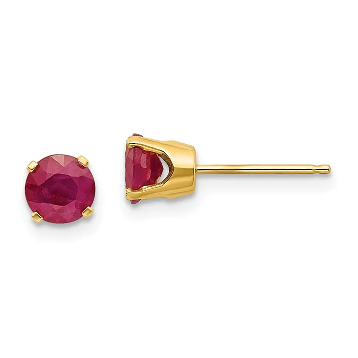 Goldia Earrings 14k 5mm Ruby Earrings July