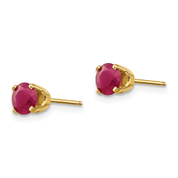 Goldia Earrings 14k 5mm Ruby Earrings July