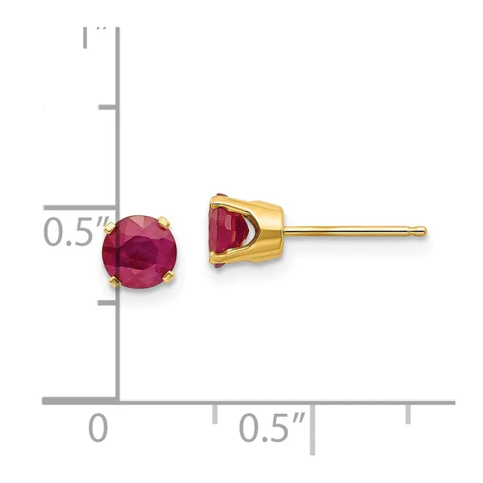 Goldia Earrings 14k 5mm Ruby Earrings July