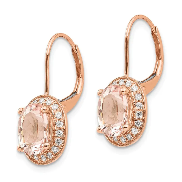 Goldia Earrings 14k Rose Gold Morganite u0026 Diamond Earring Goldia Earrings 14k Rose Gold Morganite u0026 Diamond Earring