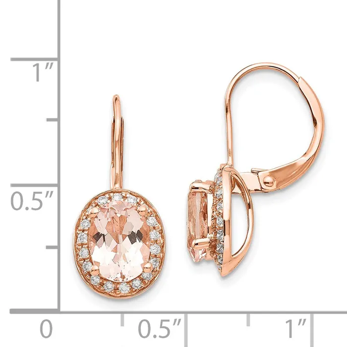 Goldia Earrings 14k Rose Gold Morganite u0026 Diamond Earring Goldia Earrings 14k Rose Gold Morganite u0026 Diamond Earring