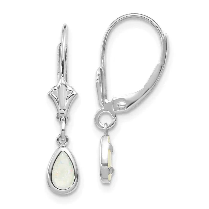 Goldia Earrings 14k White Gold 6x4mm OpalOctober Earrings