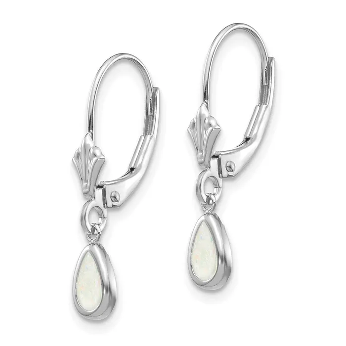 Goldia Earrings 14k White Gold 6x4mm OpalOctober Earrings