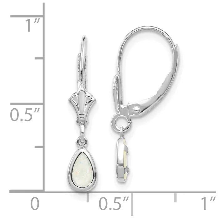 Goldia Earrings 14k White Gold 6x4mm OpalOctober Earrings