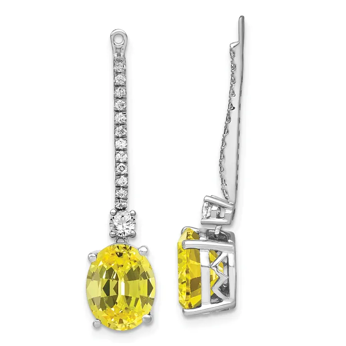 Goldia Earrings 14K White Gold Lab Grown VSSI G Diamond Created Yellow Sapphire Earring Ja Goldia Earrings 14K White Gold Lab Grown VSSI G Diamond Created Yellow Sapphire Earring Ja
