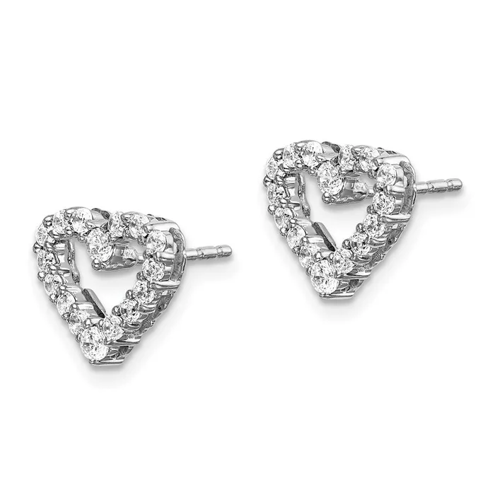 Goldia Earrings 14k White Gold Real Diamond Heart Earrings
