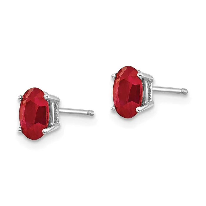Goldia Earrings 14k White Gold Ruby Earrings