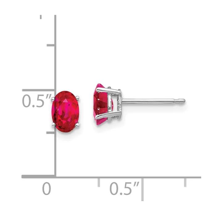 Goldia Earrings 14k White Gold Ruby Earrings