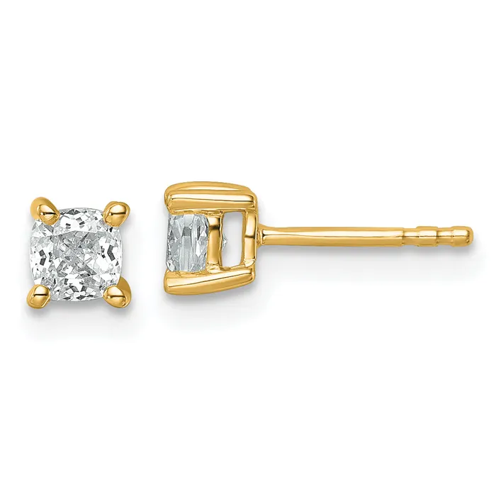Goldia Earrings 14k Yellow Gold 34 ctw Certified Lab Grown Diamond VSSI G Cushion 4 Prong Heavy Wt Stud Earrings Goldia Earrings 14k Yellow Gold 34 ctw Certified Lab Grown Diamond VSSI G Cushion 4 Prong Heavy Wt Stud Earrings