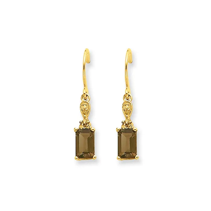 Goldia Earrings 14k Yellow Gold Smok Yellow Gold Quartz u0026 Real Diamond Dangle Earrings Goldia Earrings 14k Yellow Gold Smok Yellow Gold Quartz u0026 Real Diamond Dangle Earrings