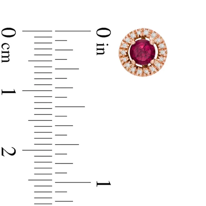 Goldia Earrings 50mm Rhodolite and Diamond Accent Frame Stud Earrings in 10K Rose Gold Goldia Earrings 50mm Rhodolite and Diamond Accent Frame Stud Earrings in 10K Rose Gold