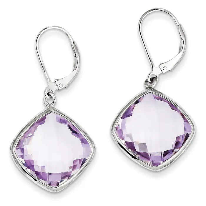 Goldia Earrings Sterling Silver Pink Quartz Earrings