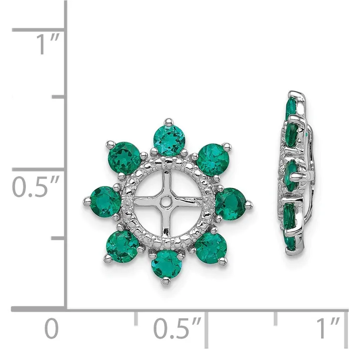 Goldia Earrings Sterling Silver Rhodium Diamond u0026 Created Emerald Earring Jacket