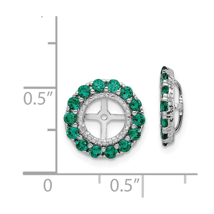 Goldia Earrings Sterling Silver Rhodium Diamond u0026 Created Emerald Earring Jacket