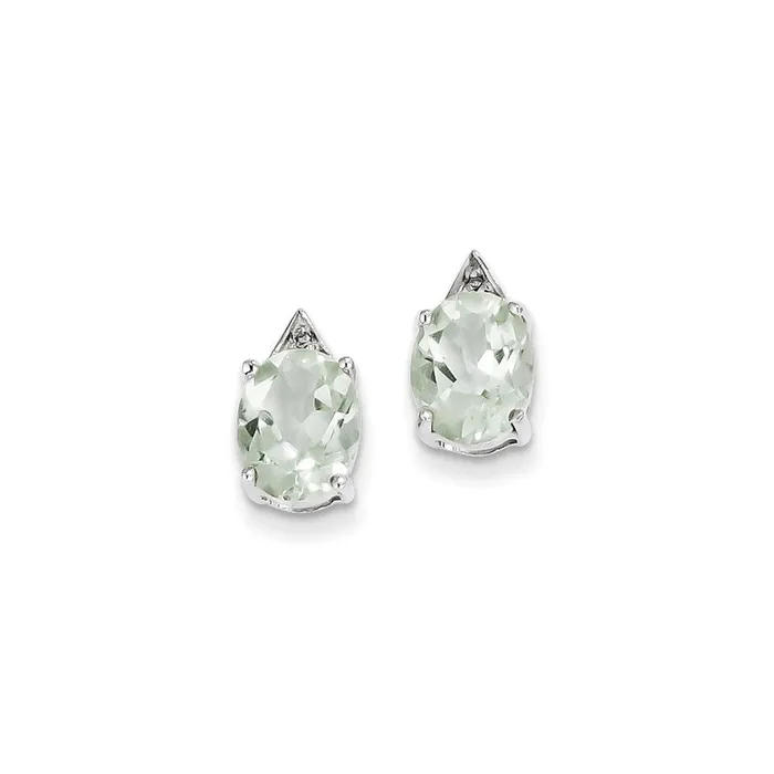 Goldia Earrings Sterling Silver Rhodium Green Quartz u0026 Diamond Post Earrings Goldia Earrings Sterling Silver Rhodium Green Quartz u0026 Diamond Post Earrings