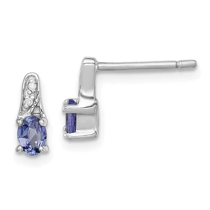 Goldia Earrings Sterling Silver Rhodiumplated Tanzanite u0026 Diamond Earrings