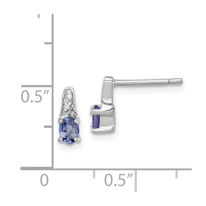 Goldia Earrings Sterling Silver Rhodiumplated Tanzanite u0026 Diamond Earrings