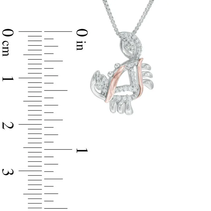 Goldia Necklaces 01 CT TW Natural Diamond Crab Pendant in Sterling Silver and 14K Rose Gold Goldia Necklaces 01 CT TW Natural Diamond Crab Pendant in Sterling Silver and 14K Rose Gold