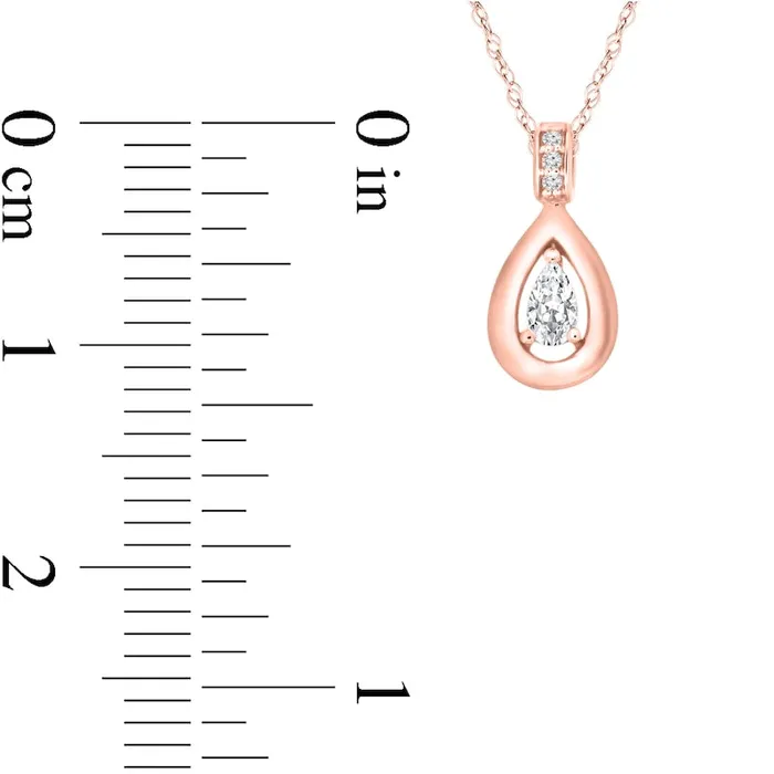 Goldia Necklaces 01 CT TW PearShaped Natural Diamond Pendant in 10K Rose Gold Goldia Necklaces 01 CT TW PearShaped Natural Diamond Pendant in 10K Rose Gold
