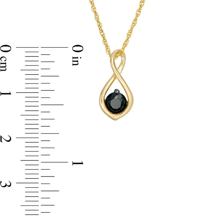 Goldia Necklaces 038 CT Enhanced Black Natural Clarity Enhanced Solitaire Infinity Pendant in 10K Yellow Gold Goldia Necklaces 038 CT Enhanced Black Natural Clarity Enhanced Solitaire Infinity Pendant in 10K Yellow Gold
