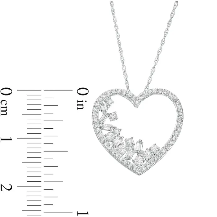 Goldia Necklaces 05 CT TW Natural Diamond Scatter Heart Pendant in 10K White Gold Goldia Necklaces 05 CT TW Natural Diamond Scatter Heart Pendant in 10K White Gold