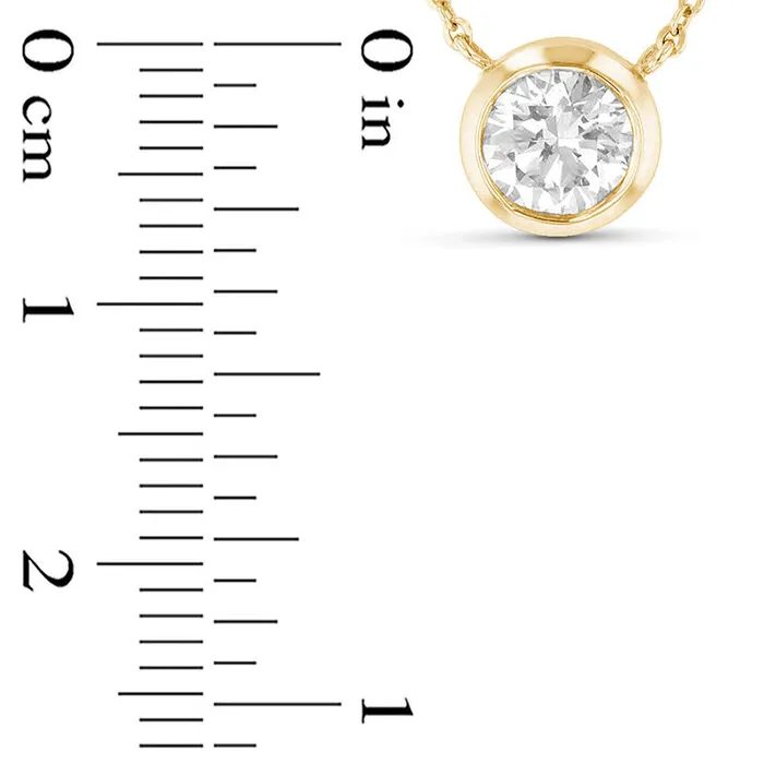 Goldia Necklaces 1 CT Natural Clarity Enhanced BezelSet Solitaire Necklace in 14K Gold ISI2 Goldia Necklaces 1 CT Natural Clarity Enhanced BezelSet Solitaire Necklace in 14K Gold ISI2