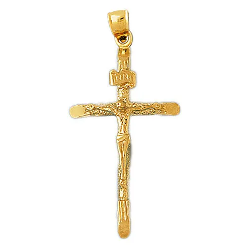 Goldia Necklaces 14K Gold 3D 45MM Crucifix Pendant