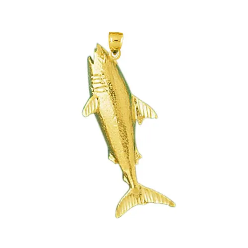 Goldia Necklaces 14K Gold Shark Swimming To Surface Pendant