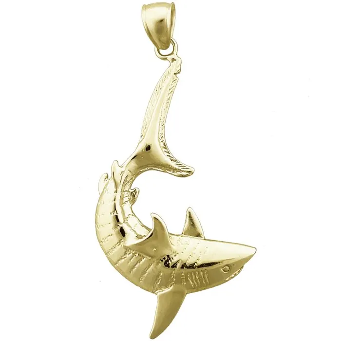 Goldia Necklaces 14K Gold Tiger Shark Pendant