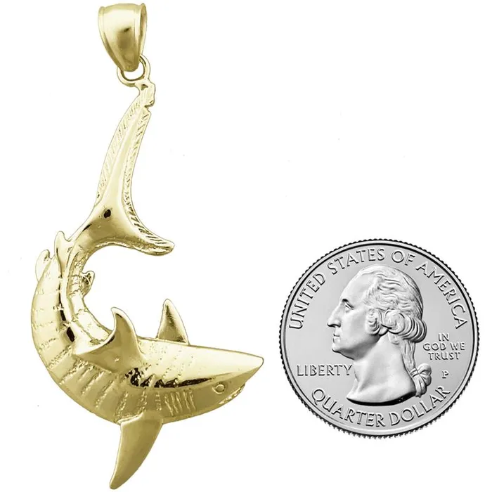 Goldia Necklaces 14K Gold Tiger Shark Pendant