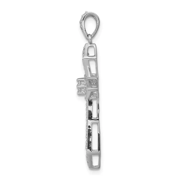 Goldia Necklaces 14k White Gold 13ct Real Diamond Passion Cross Pendant