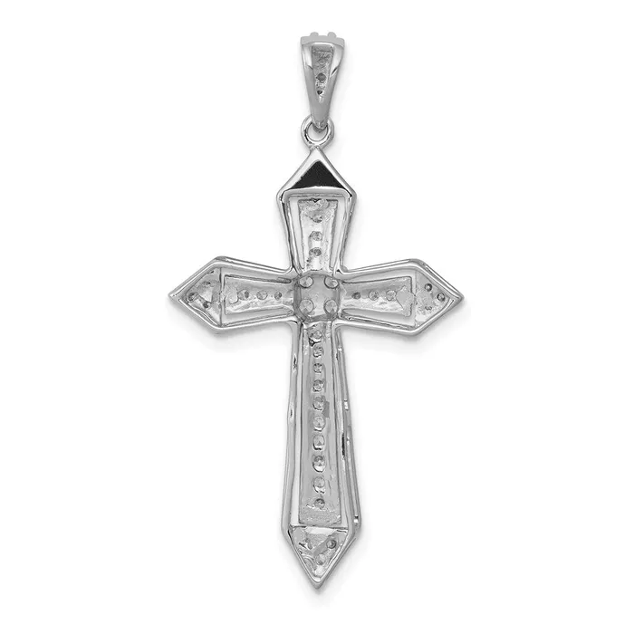 Goldia Necklaces 14k White Gold 13ct Real Diamond Passion Cross Pendant