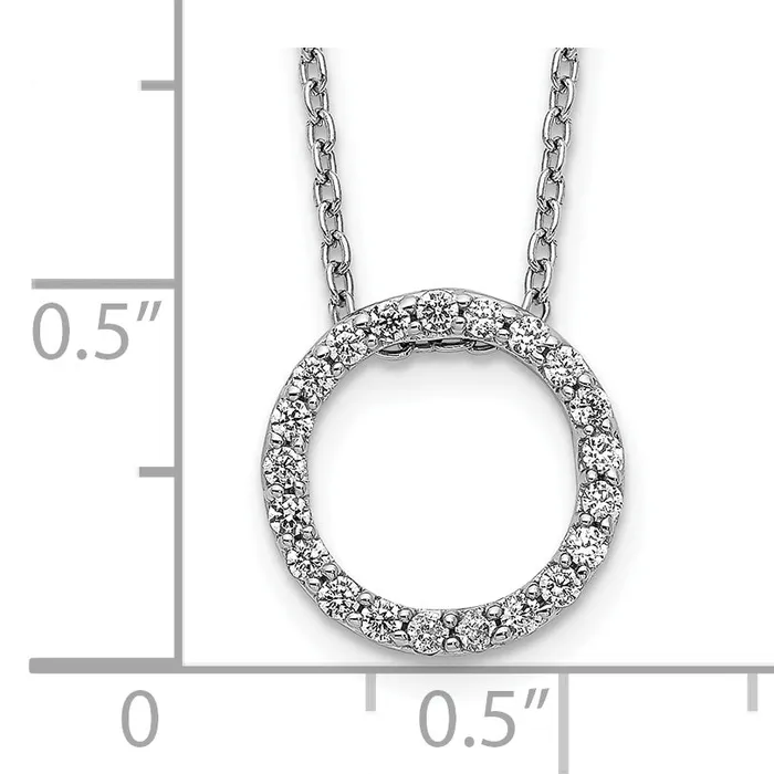 Goldia Necklaces 14k White Gold 14 Ct Lab Grown Diamond VSSI G 18 inch Round Pendant Necklace