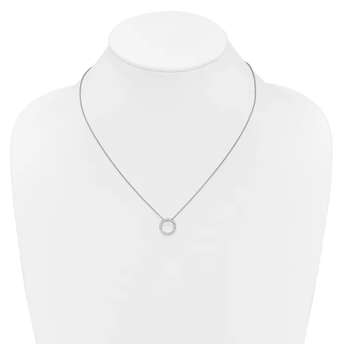 Goldia Necklaces 14k White Gold 14 Ct Lab Grown Diamond VSSI G 18 inch Round Pendant Necklace
