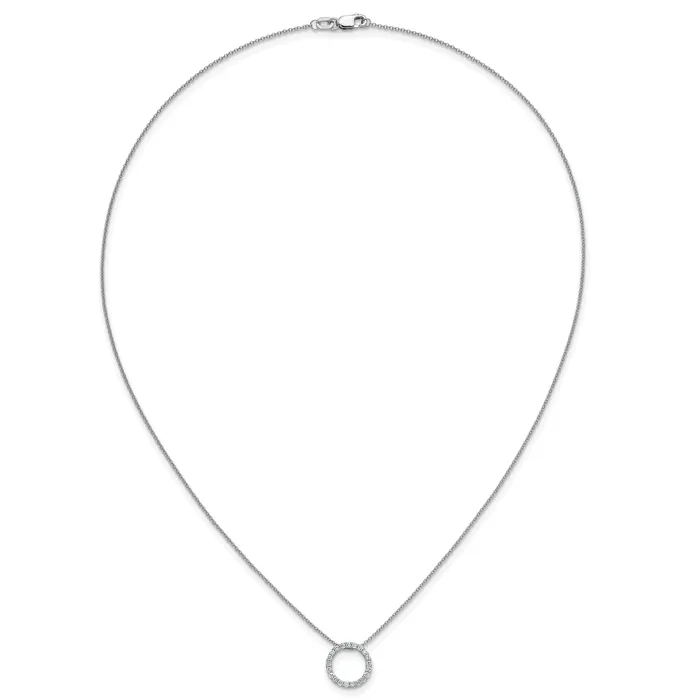 Goldia Necklaces 14k White Gold 14 Ct Lab Grown Diamond VSSI G 18 inch Round Pendant Necklace