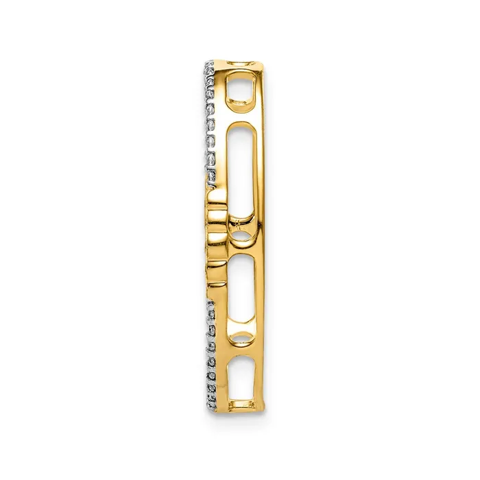 Goldia Necklaces 14k White Gold 14ct Real Diamond Oval Chain Slide