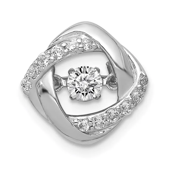 Goldia Necklaces 14k White Gold 14ct Vibrant Real Diamond Entwined Squares Chain Slide Goldia Necklaces 14k White Gold 14ct Vibrant Real Diamond Entwined Squares Chain Slide