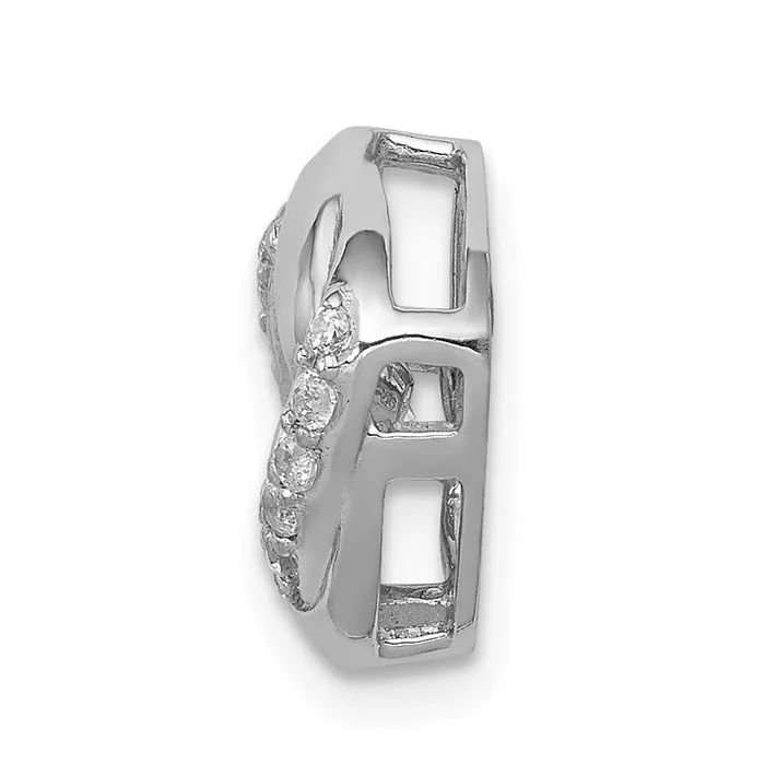 Goldia Necklaces 14k White Gold 14ct Vibrant Real Diamond Entwined Squares Chain Slide