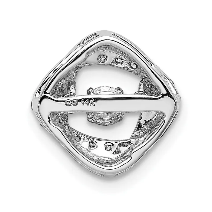 Goldia Necklaces 14k White Gold 14ct Vibrant Real Diamond Entwined Squares Chain Slide