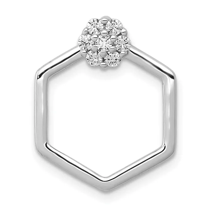 Goldia Necklaces 14k White Gold 15ct Real Diamond Fancy Hexagon Chain Slide Goldia Necklaces 14k White Gold 15ct Real Diamond Fancy Hexagon Chain Slide