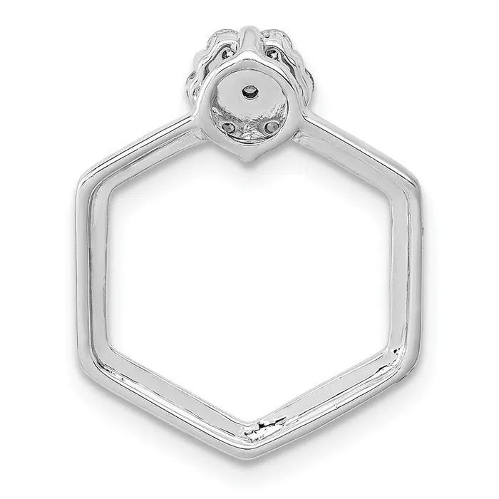 Goldia Necklaces 14k White Gold 15ct Real Diamond Fancy Hexagon Chain Slide