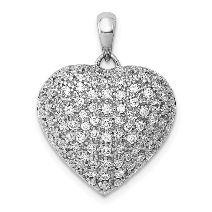 Goldia Necklaces 14k White Gold 1ct Real Diamond Fancy Heart Pendant Goldia Necklaces 14k White Gold 1ct Real Diamond Fancy Heart Pendant