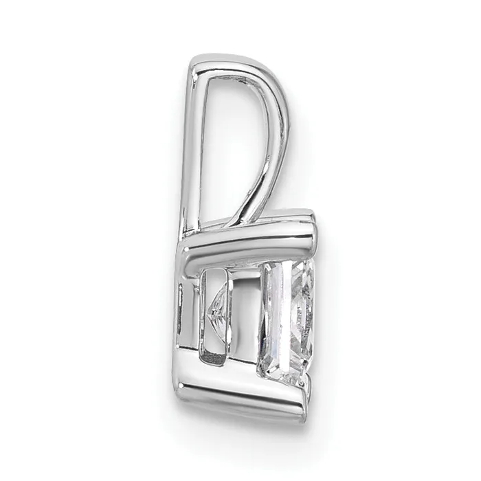 Goldia Necklaces 14k White Gold 34 Ct Certified Lab Grown Diamond VSSI G Princess Four Prong Pendant