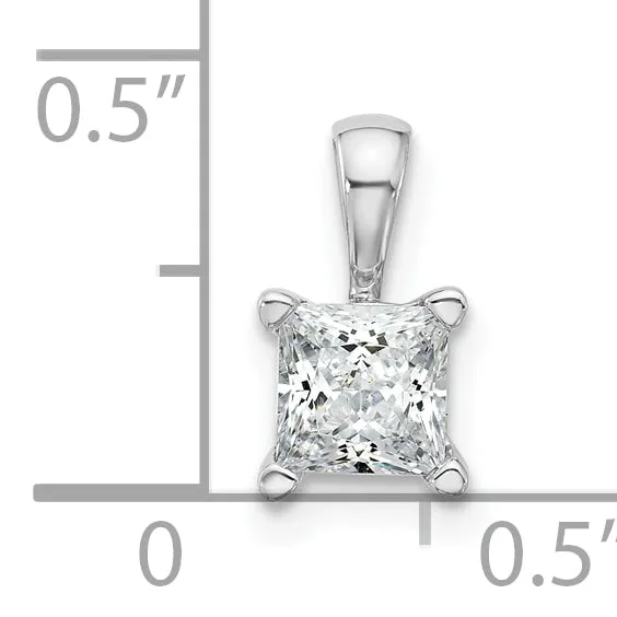 Goldia Necklaces 14k White Gold 34 Ct Certified Lab Grown Diamond VSSI G Princess Four Prong Pendant