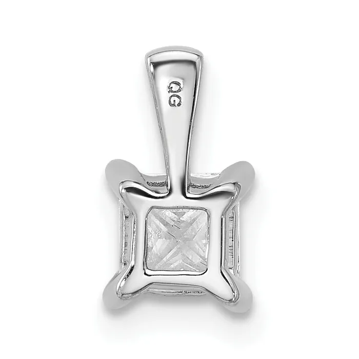 Goldia Necklaces 14k White Gold 34 Ct Certified Lab Grown Diamond VSSI G Princess Four Prong Pendant