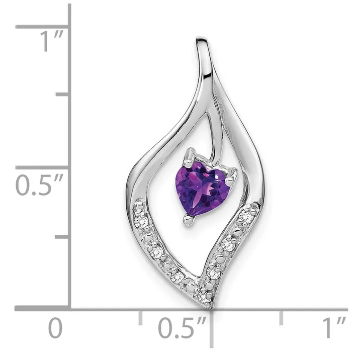 Goldia Necklaces 14k White Gold Amethyst and Real Diamond Pendant