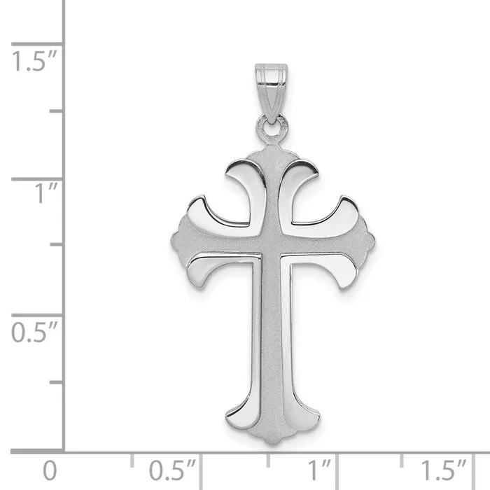 Goldia Necklaces 14k White Gold Fleur De Lis Cross Pendant
