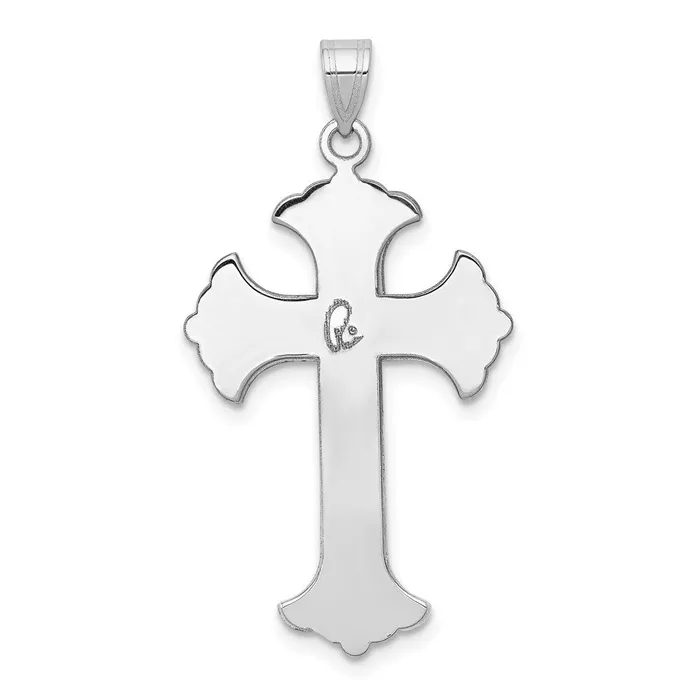 Goldia Necklaces 14k White Gold Fleur De Lis Cross Pendant