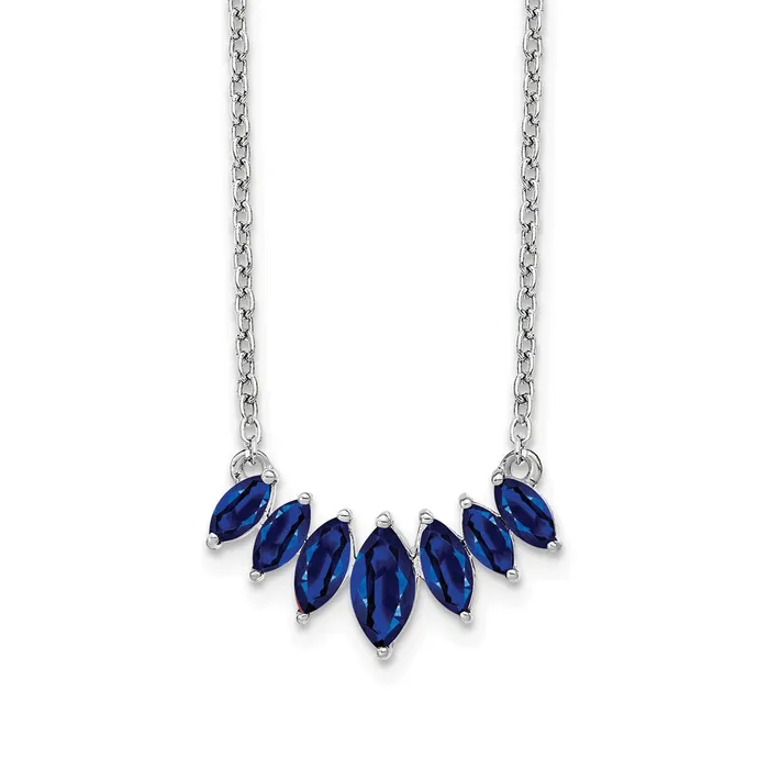 Goldia Necklaces 14k White Gold Marquise Sapphire 18 inch Necklace